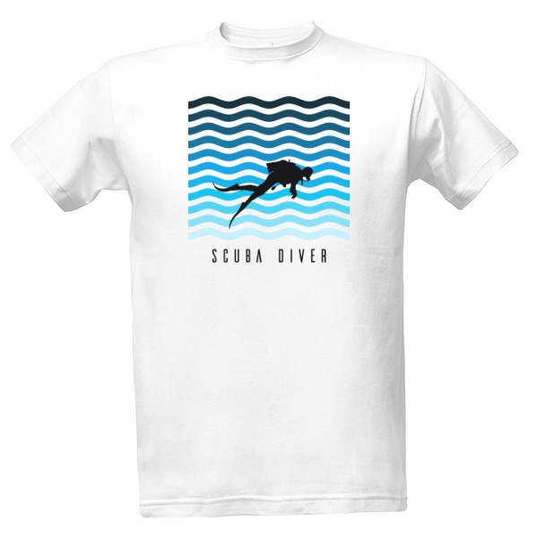 Tričko s potiskem Scuba diver - potápěč