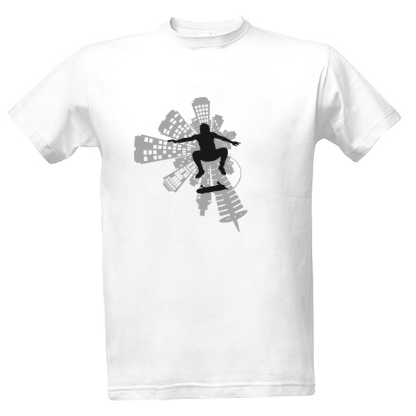 Tričko s potiskem Skate ve městě