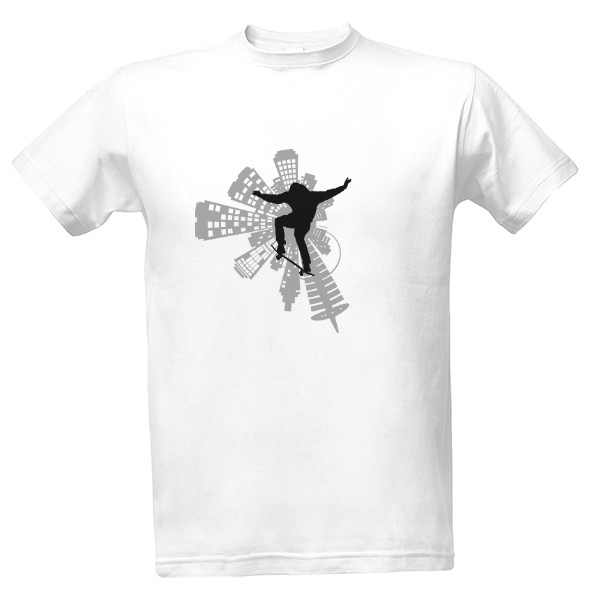 Tričko s potiskem Skate ve městě