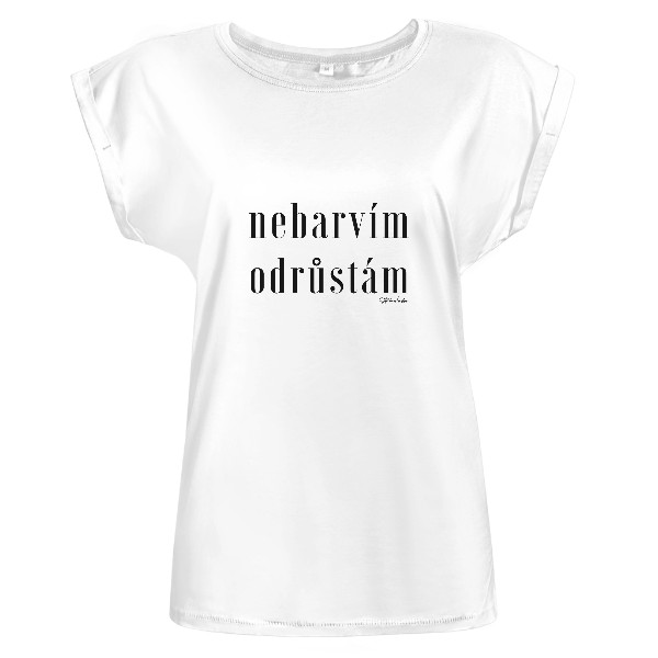 Tričko s potiskem oboustranný potisk - nebarvím odrůstám Stříbrovláska (bílé)